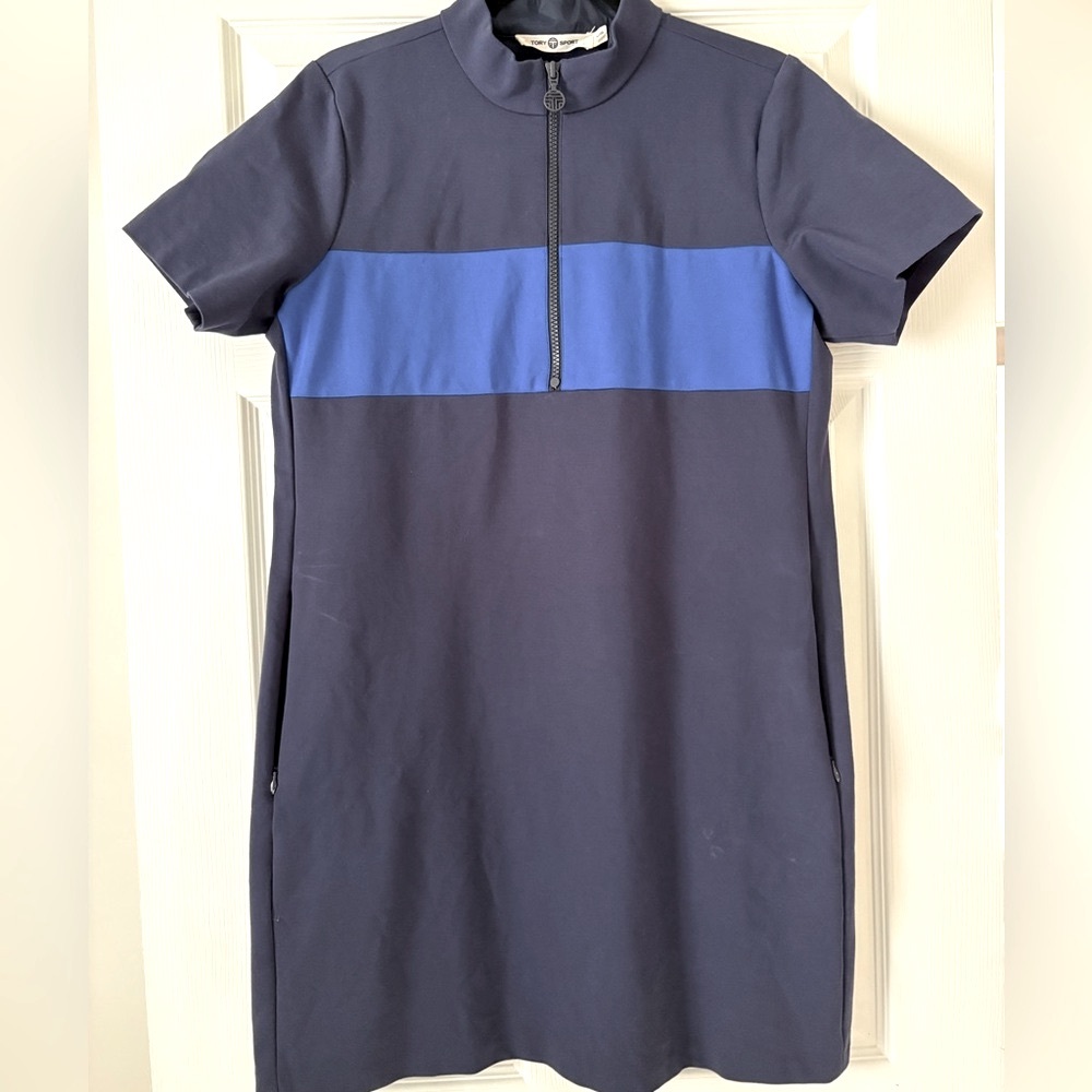 Tory Sport Navy Zip-Up Dress - Picture 1 of 5